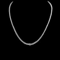 Diamond Tennis Necklace — full length view
