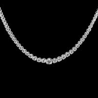 Diamond Tennis Necklace, center detail