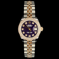 Pre-Owned Rolex Lady-Datejust 279381RBR, Two-Tone, Purple Diamond Dial