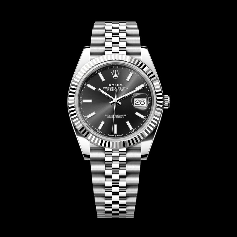 Rolex Datejust 41 126334: Oystersteel & White Gold, Bright Black Dial, Jubilee Bracelet