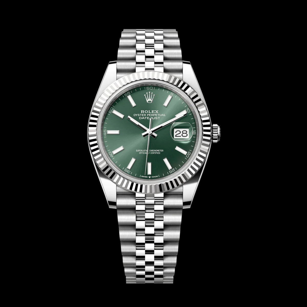 Rolex Datejust 41 126334: Oystersteel & White Gold, Mint Green Dial, Jubilee Bracelet