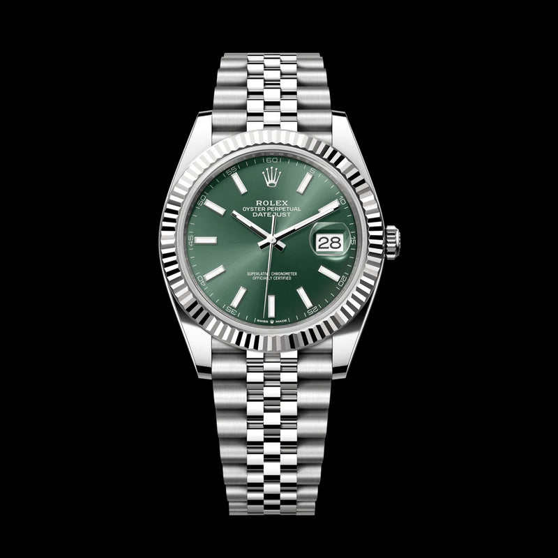 Rolex Datejust 41 126334: Oystersteel & White Gold, Mint Green Dial, Jubilee Bracelet