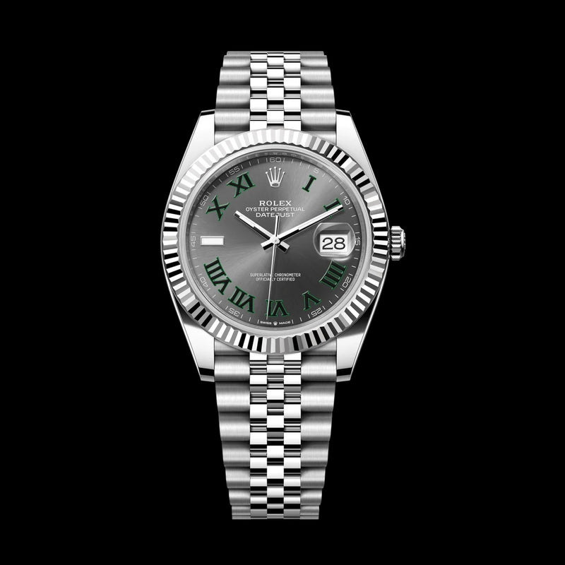 Rolex Datejust 41 126334: Oystersteel & White Gold, Wimbledon Slate Dial, Jubilee Bracelet