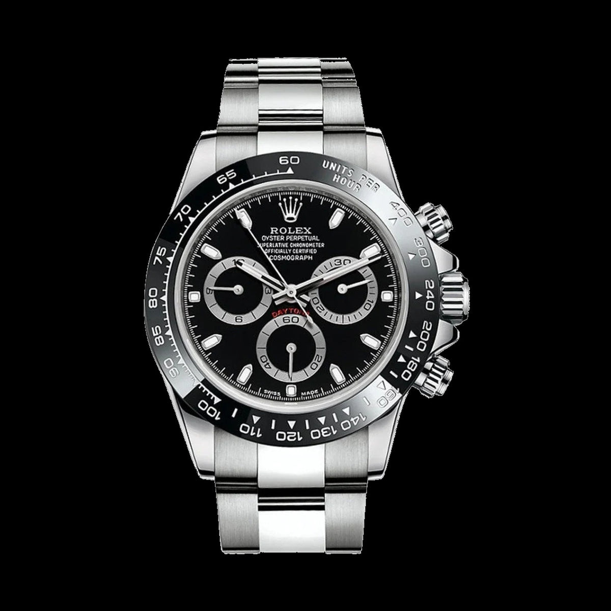 Rolex Cosmograph Daytona 116500LN: Stainless Steel, Black Dial