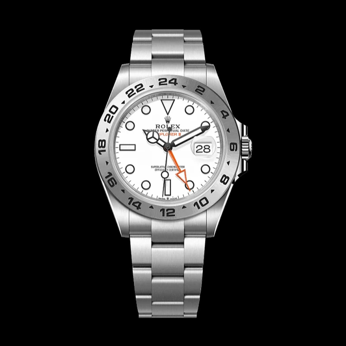 Rolex Explorer II 226570: Oystersteel, White Dial