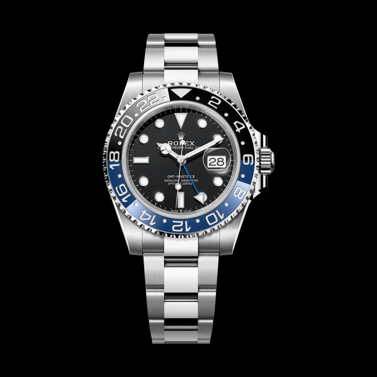 Rolex GMT-Master II 126710BLNR: Oystersteel, Black & Blue Bezel, Oyster Bracelet