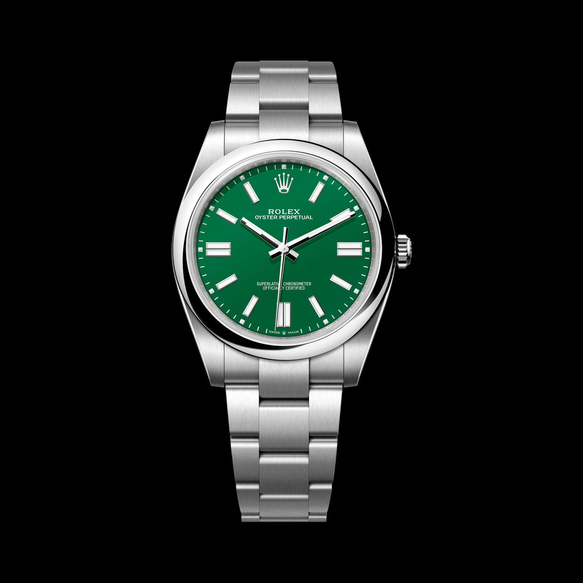 Rolex Oyster Perpetual 41mm 124300-0005: Oystersteel, Green Dial, Oyster Bracelet