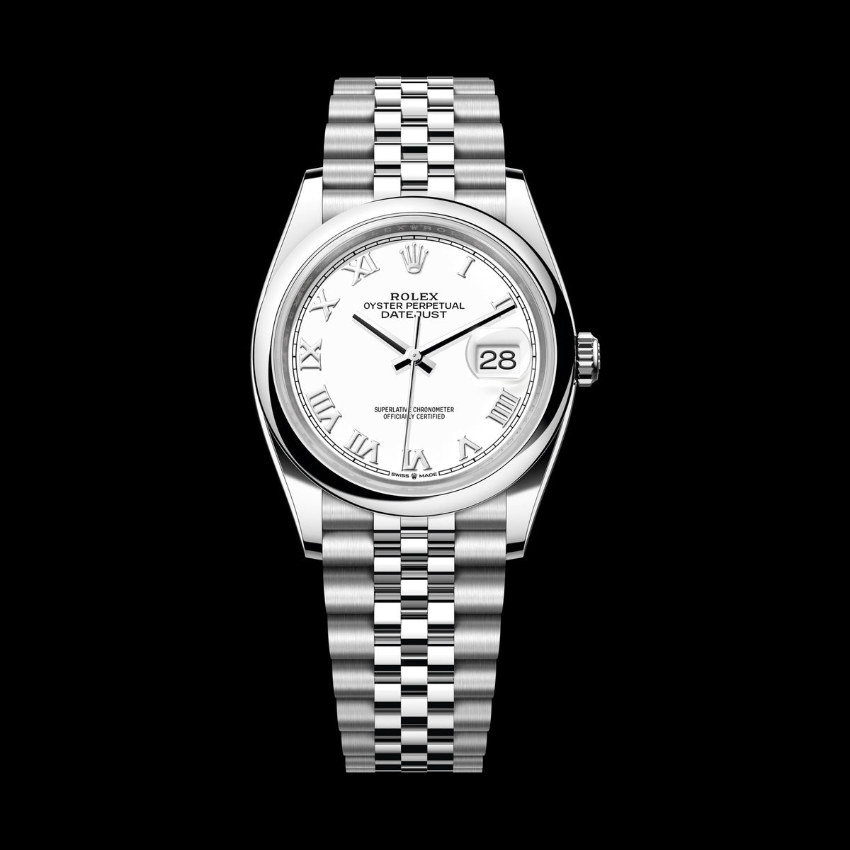 Rolex Datejust 36mm 126200-0007: Oystersteel, White Dial, Jubilee Bracelet