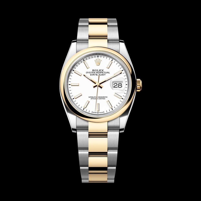 Rolex Datejust 36mm 126203-0020: Oystersteel & 18k Yellow Gold, White Dial, Oyster Bracelet