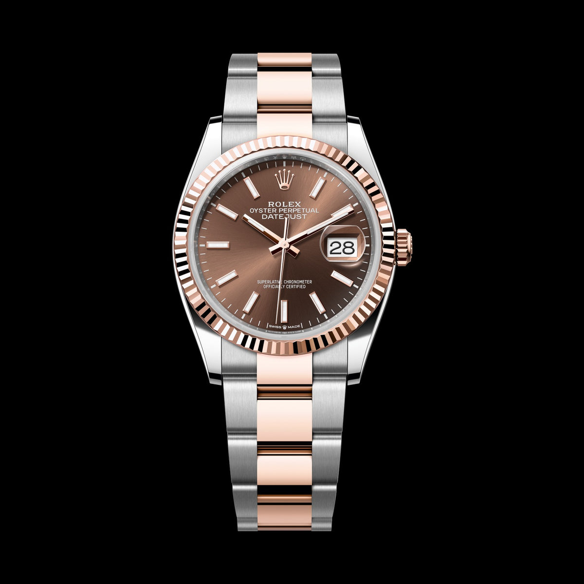Rolex Datejust 36mm 126231-0044: Oystersteel & 18k Everose Gold, Chocolate Dial, Jubilee Bracelet