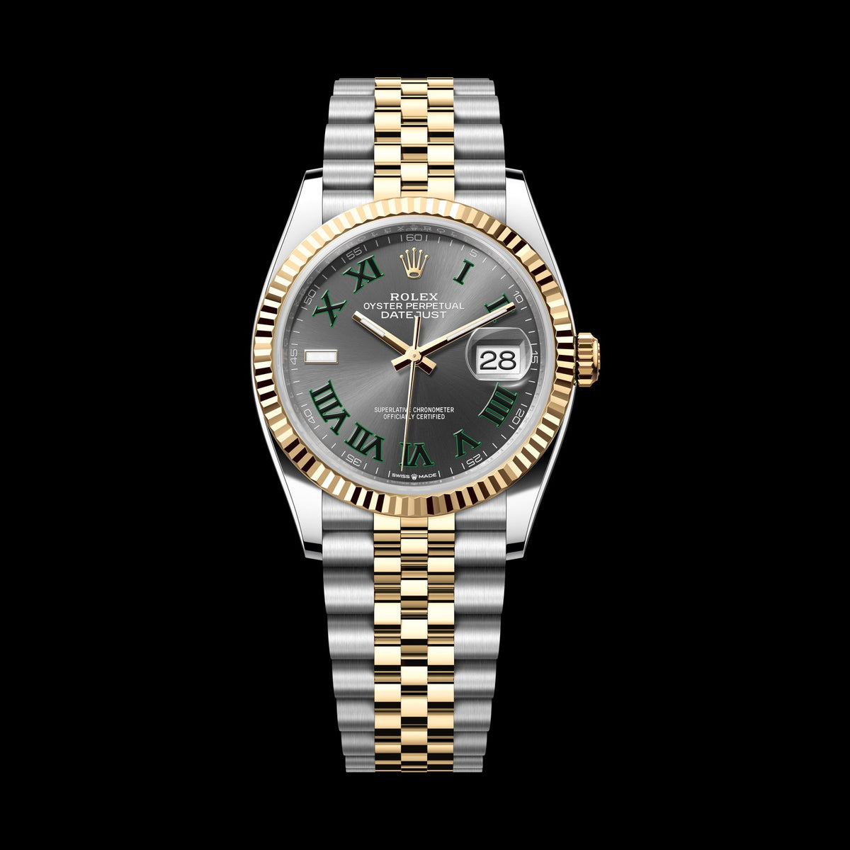 Rolex Datejust 36mm 126233-0035: Oystersteel & 18k Yellow Gold, Slate Dial, Jubilee Bracelet