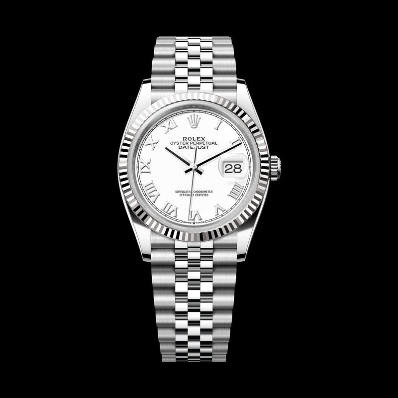 Rolex Datejust 36mm 126234-0025: Oystersteel & 18k White Gold, White Dial, Jubilee Bracelet