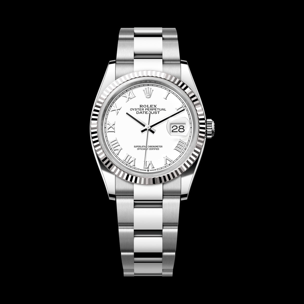 Rolex Datejust 36mm 126234-0026: Oystersteel & 18k White Gold, White Dial, Oyster Bracelet