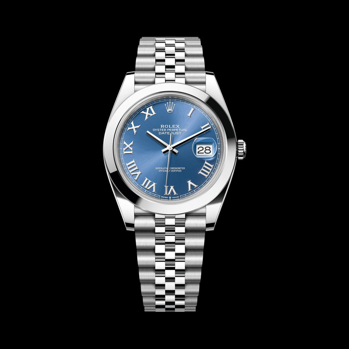 Rolex Datejust 41mm 126300-0018: Oystersteel, Azzurro Blue Dial, Jubilee Bracelet
