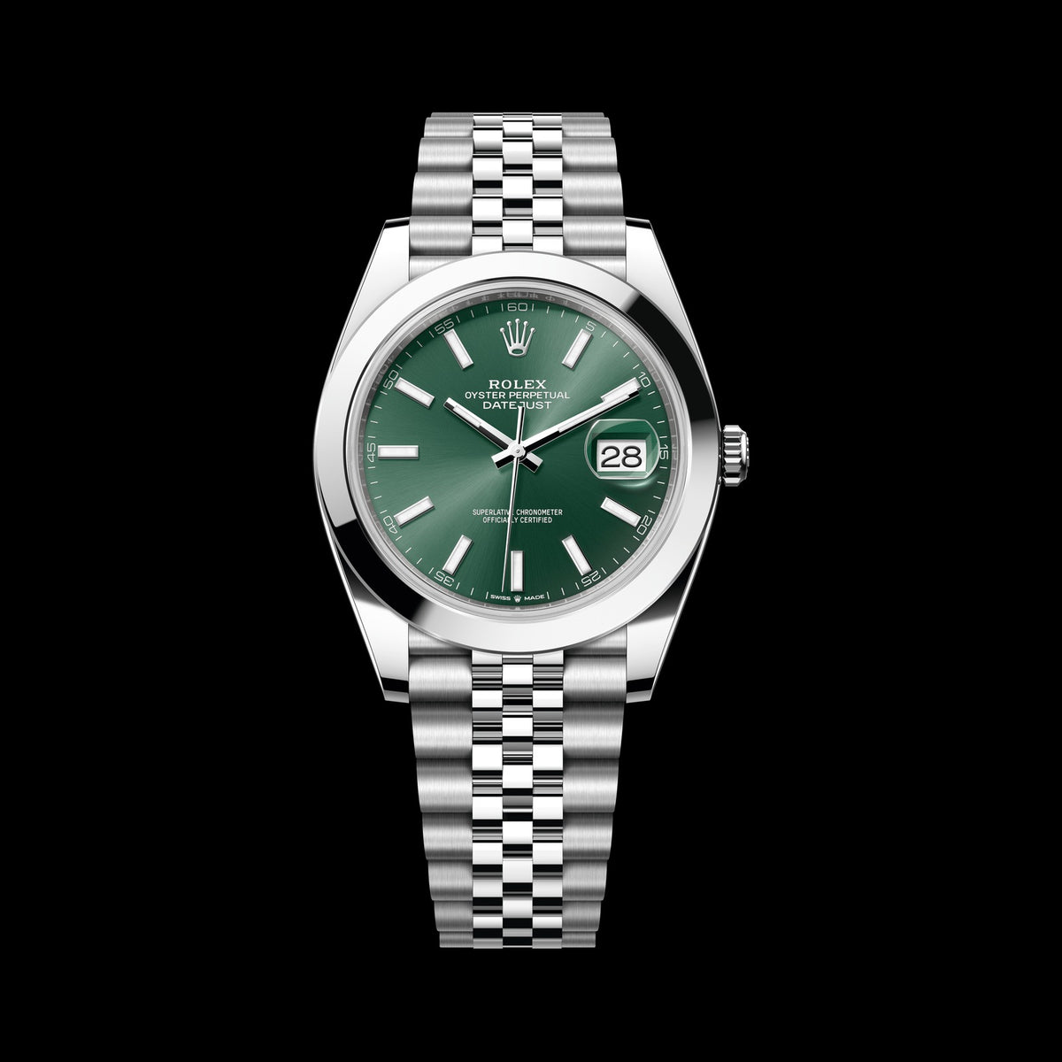 Rolex Datejust 41mm 126300-0020: Oystersteel, Mint Green Dial, Jubilee Bracelet