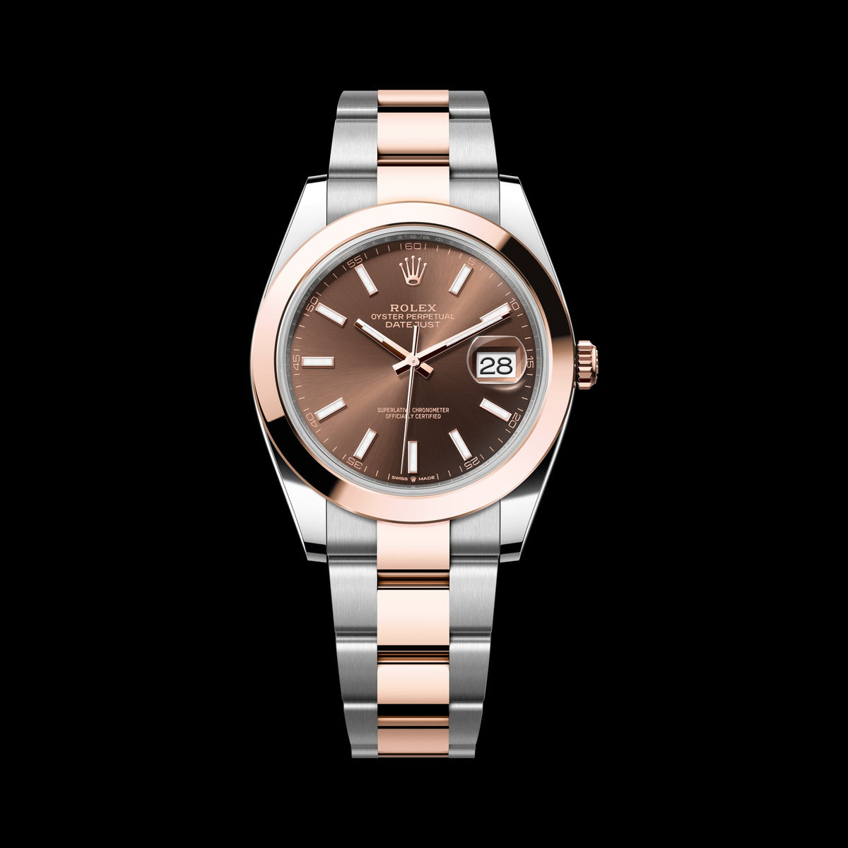 Rolex Datejust 41mm 126301-0001: Oystersteel & 18k Everose Gold, Chocolate Dial, Oyster Bracelet