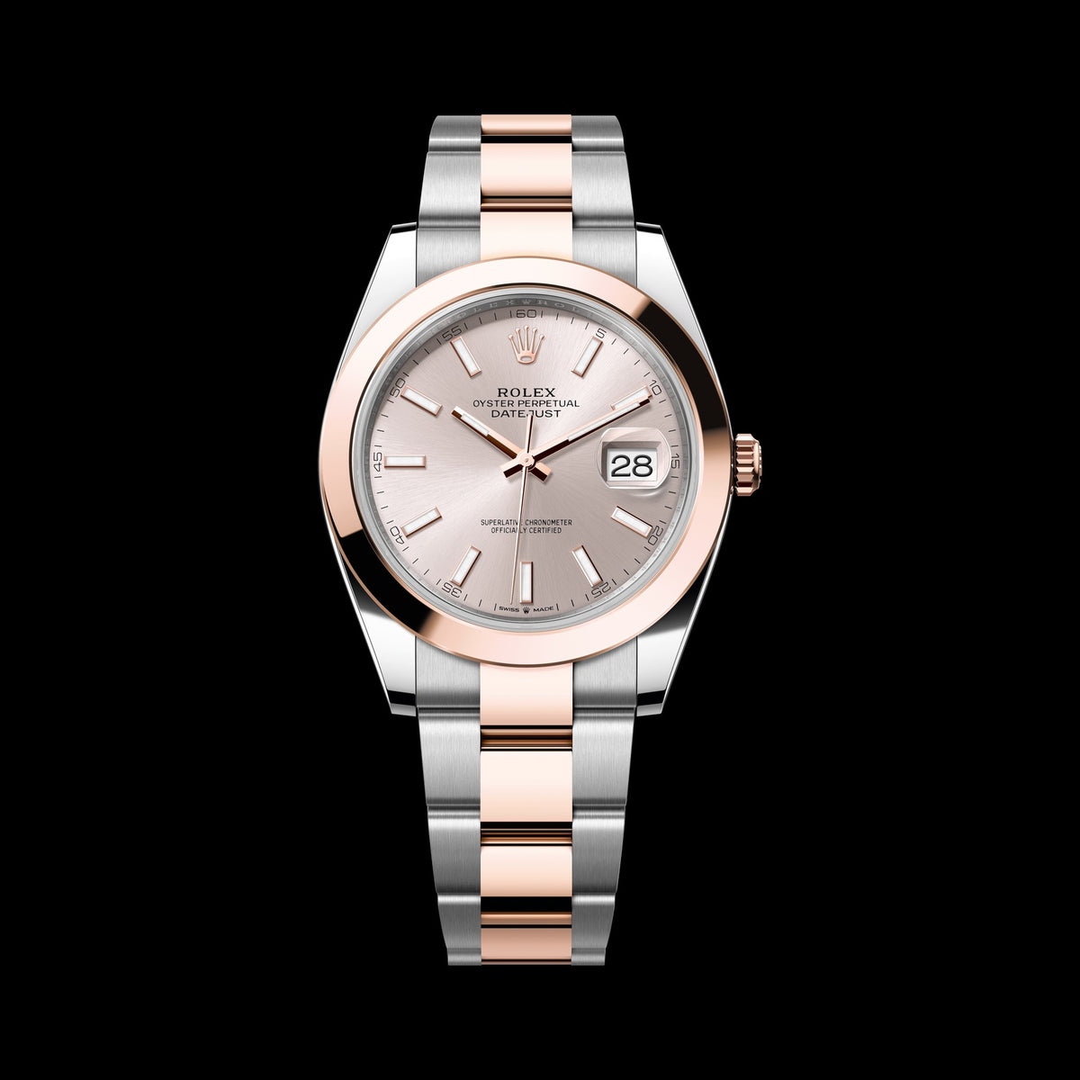 Rolex Datejust 41mm 126301-0009: Oystersteel & 18k Everose Gold, Sundust Dial, Oyster Bracelet
