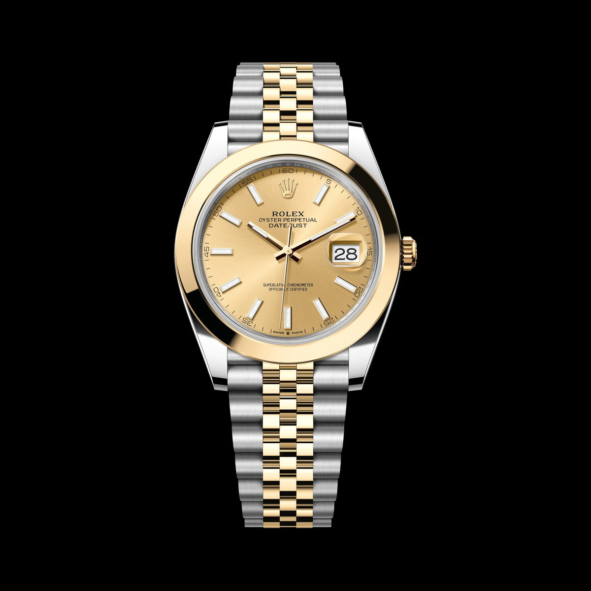 Rolex Datejust 41mm 126303-0010: Oystersteel & 18k Yellow Gold, Champagne Dial, Jubilee Bracelet