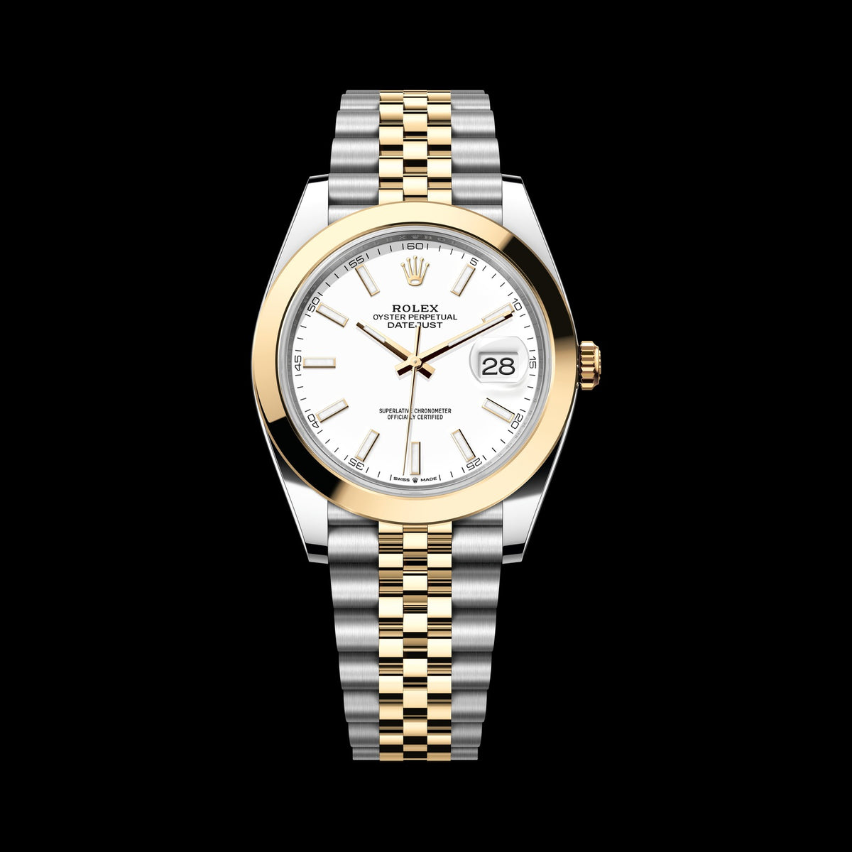 Rolex Datejust 41mm 126303-0016: Oystersteel & 18k Yellow Gold, White Dial, Jubilee Bracelet