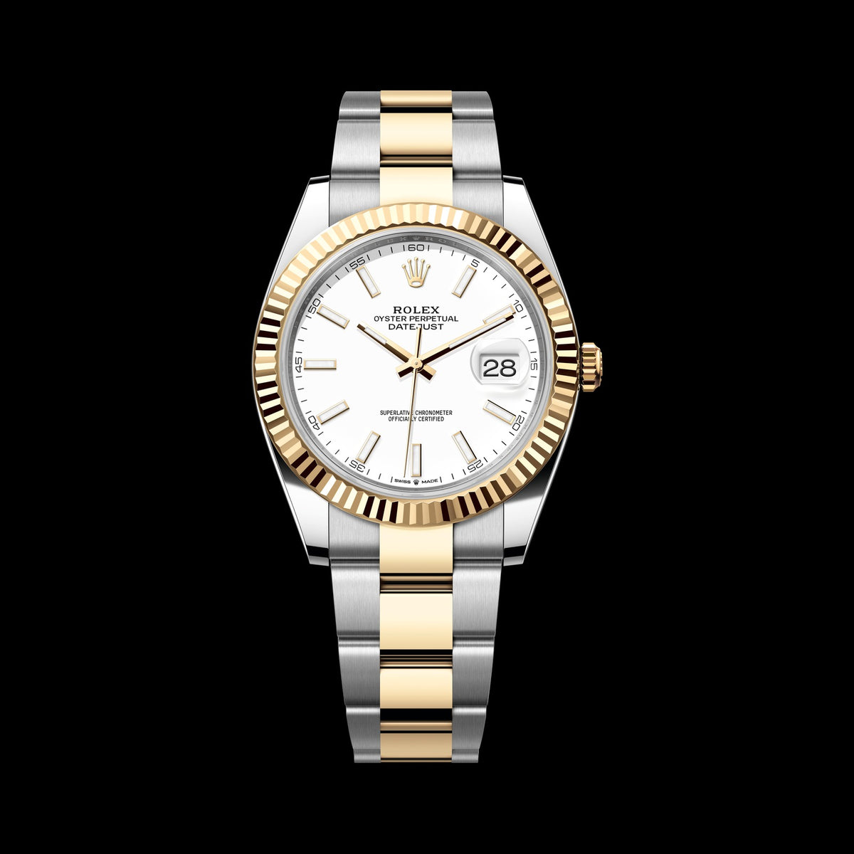 Rolex Datejust 41mm 126333-0015: Oystersteel & 18k Yellow Gold, White Dial, Oyster Bracelet