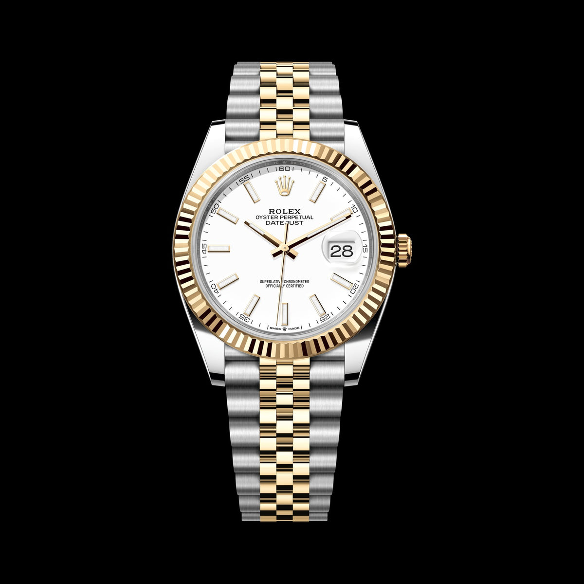 Rolex Datejust 41mm 126333-0016: Oystersteel & 18k Yellow Gold, White Dial, Jubilee Bracelet