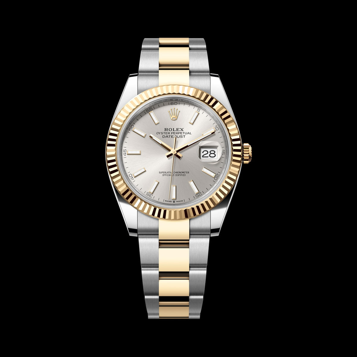Rolex Datejust 41mm 126333: Oystersteel & 18k Yellow Gold, Silver Dial, Oyster Bracelet