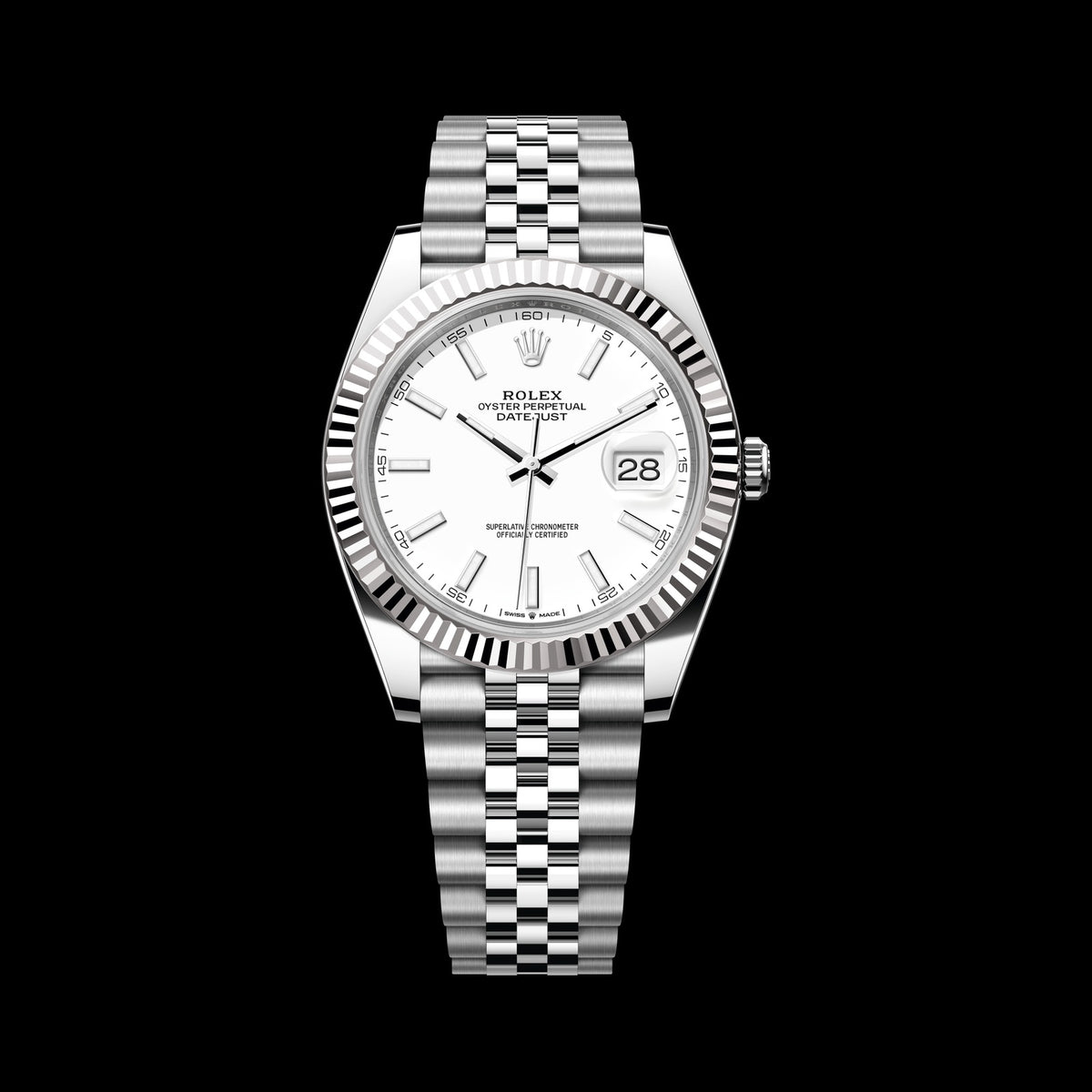 Rolex Datejust 41mm 126334-0010: Oystersteel & 18k White Gold, White Dial, Jubilee Bracelet