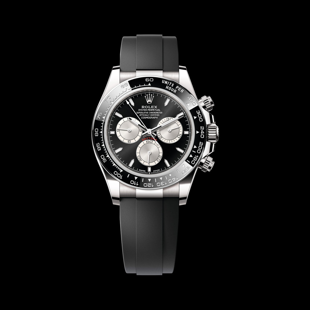 Rolex Daytona 40mm 126519LN-0002: 18k White Gold, Black Dial, Oysterflex Bracelet