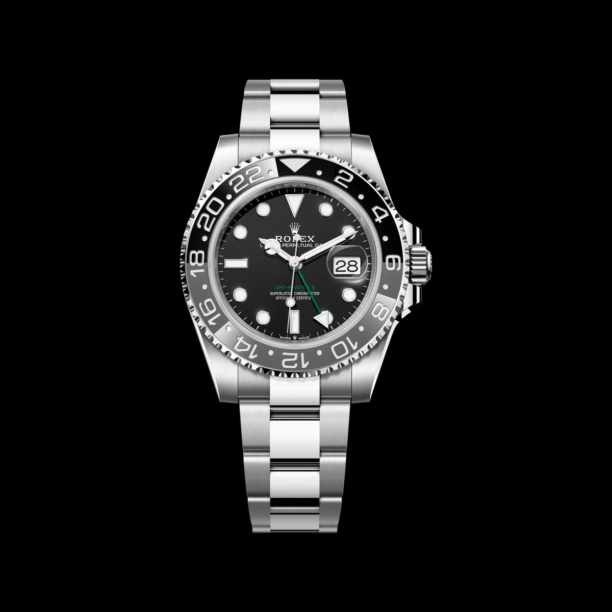 Rolex GMT-Master II 40mm 126710GRNR-0004: Oystersteel, Black Dial, Oyster Bracelet