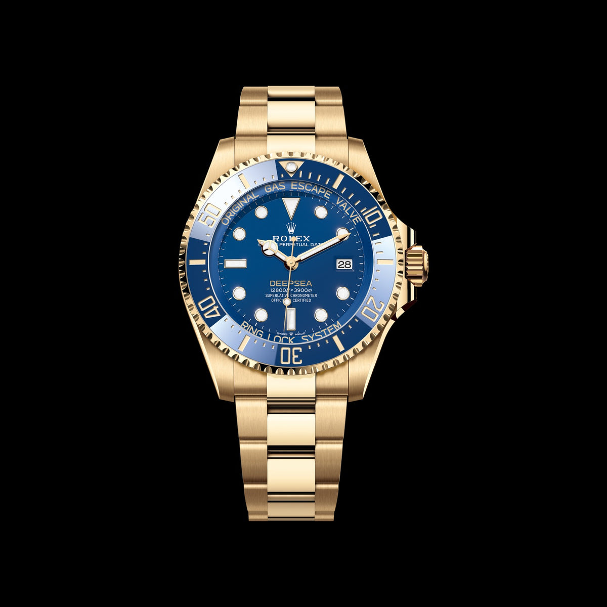 Rolex Deepsea 44mm 136668LB-0001: 18k Yellow Gold, Blue Dial, Oyster Bracelet