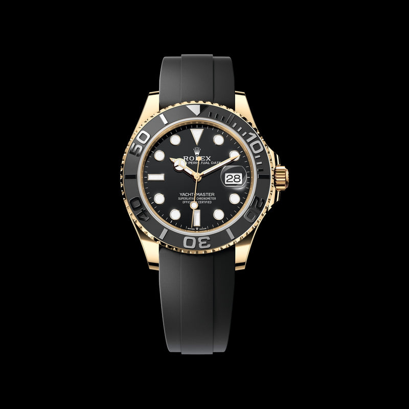 Rolex Yacht-Master 42mm 226658-0001: 18k Yellow Gold, Black Dial, Oysterflex Bracelet