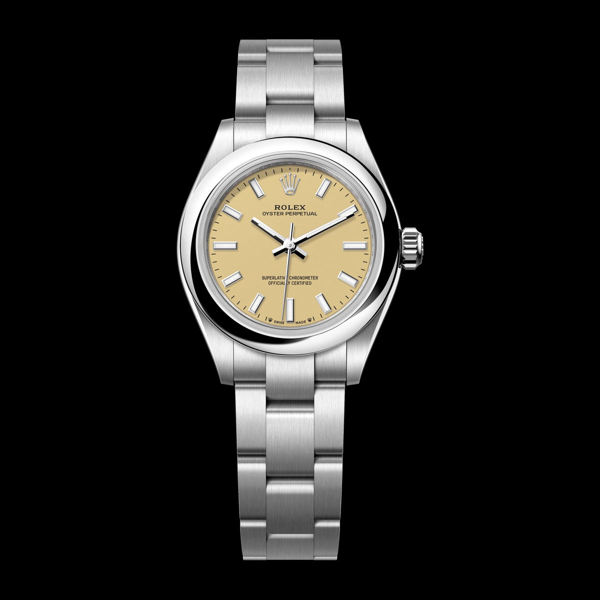 Rolex Oyster Perpetual 28mm 276200-0007: Oystersteel, Beige Dial, Oyster Bracelet