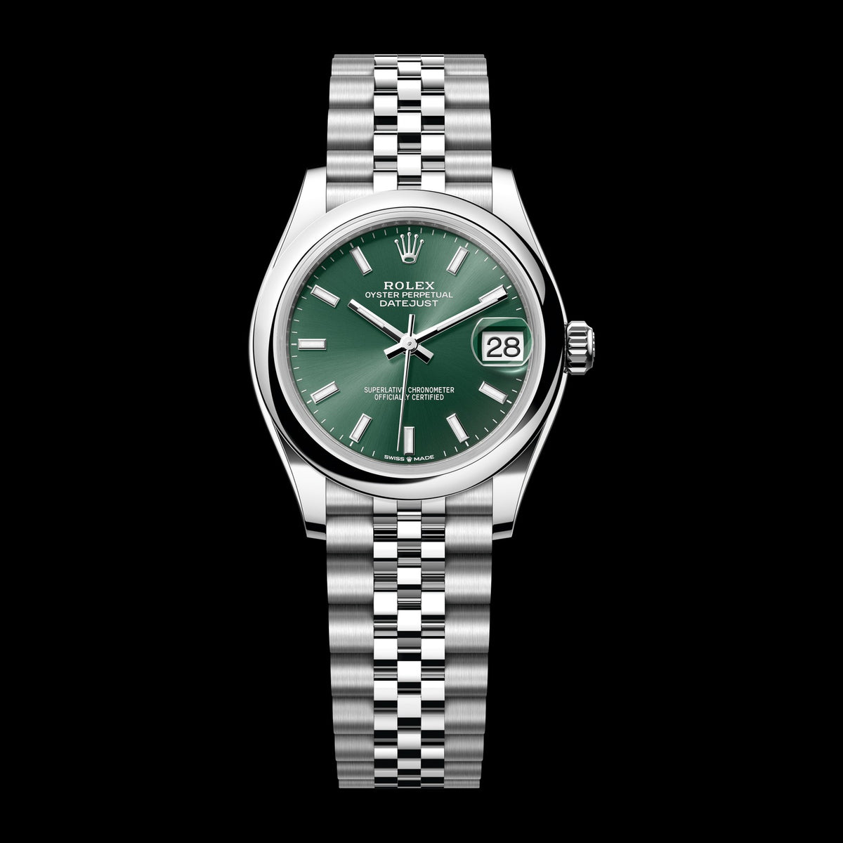 Rolex Datejust 31mm 278240-0012: Oystersteel, Mint Green Dial, Jubilee Bracelet