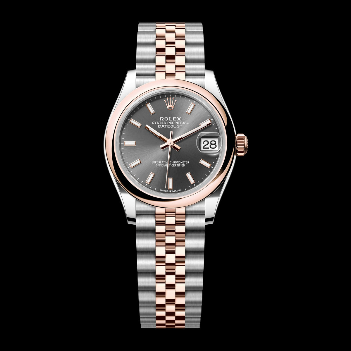 Rolex Datejust 31mm 278241-0018: Oystersteel & 18k Everose Gold, Slate Dial, Jubilee Bracelet