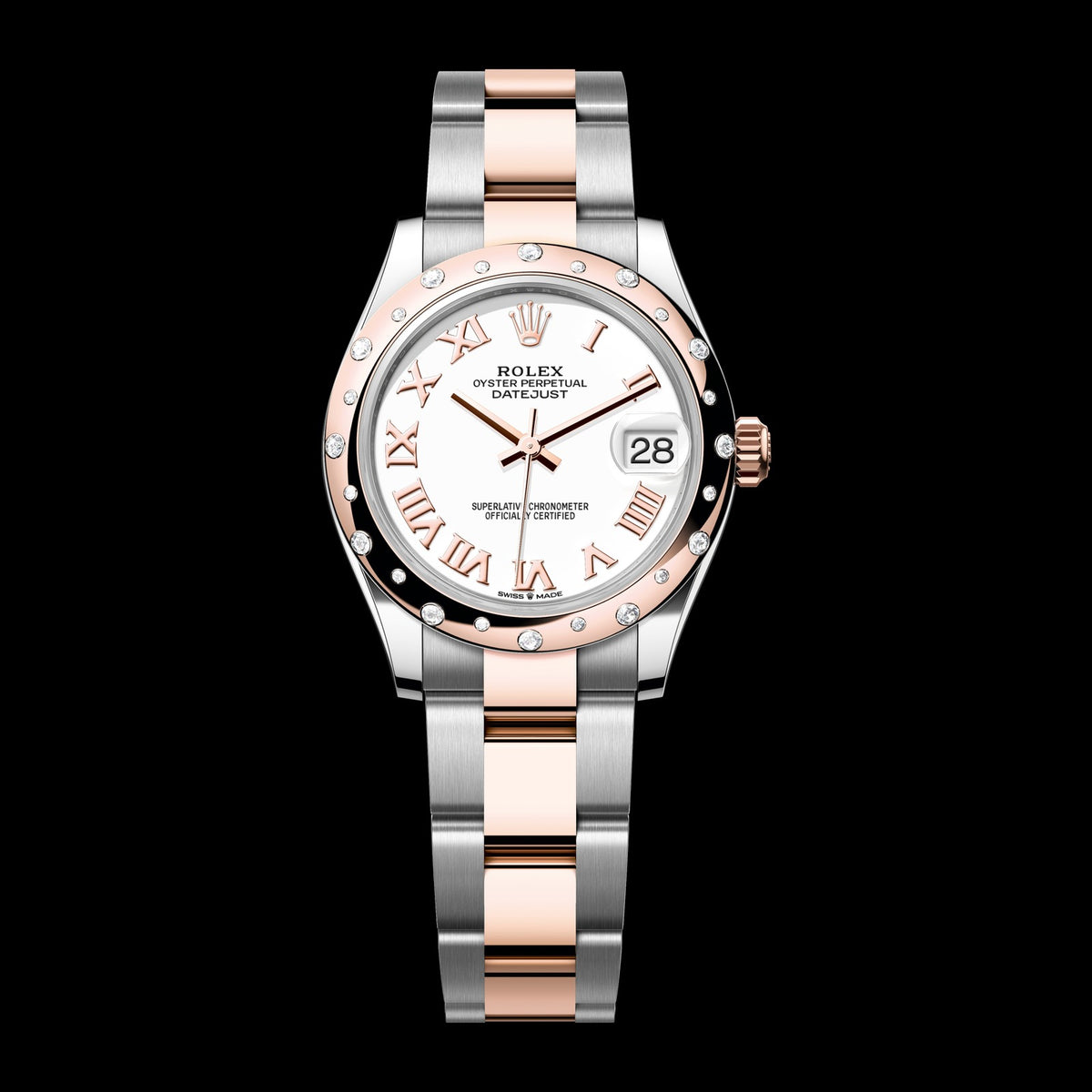 Rolex Datejust 31mm 278341RBR-0001: Oystersteel & 18k Everose Gold, White Dial, Oyster Bracelet