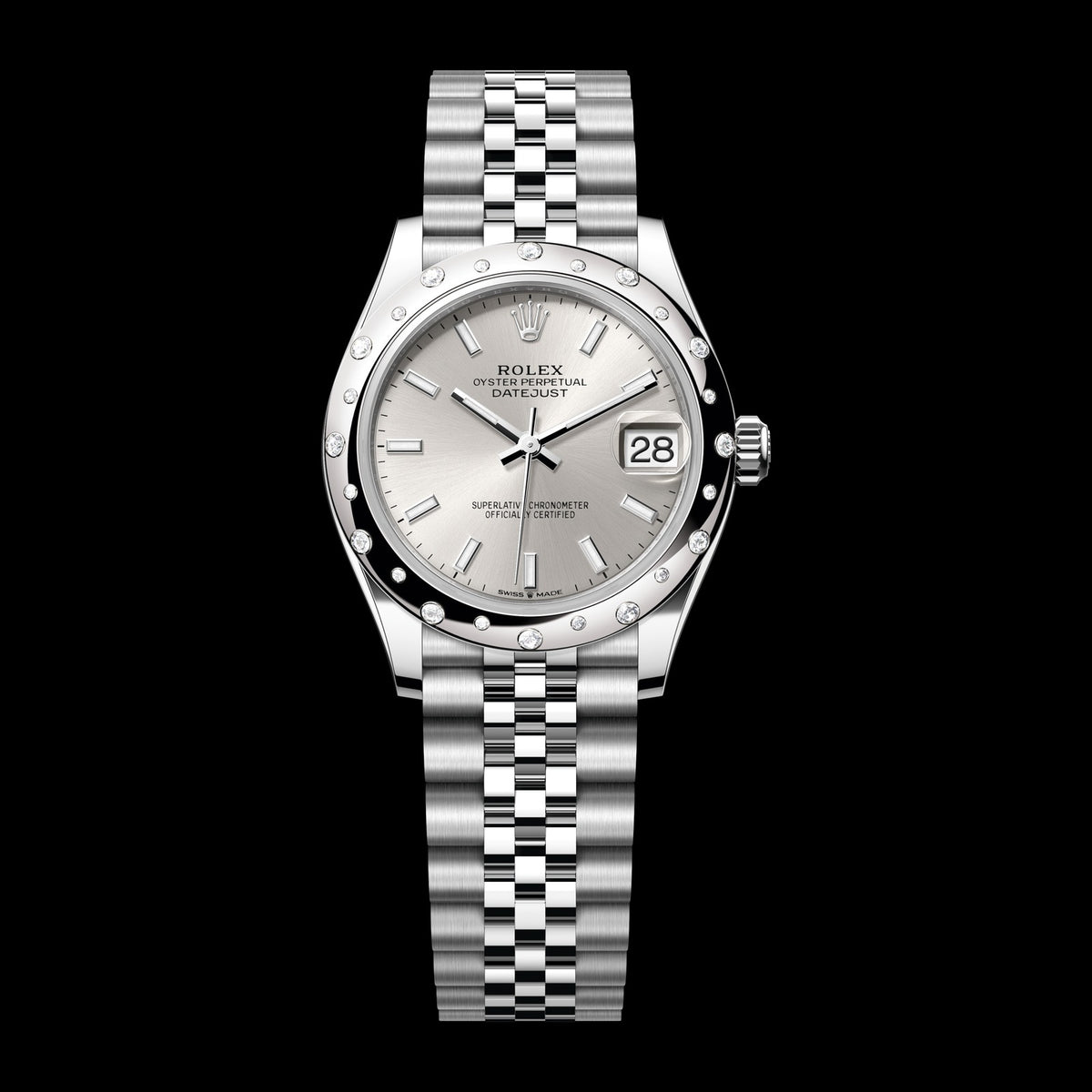 Rolex Datejust 31mm 278344RBR-0014: Oystersteel & 18k Yellow Gold, Chocolate, Diamond Accent Dial, Jubilee Bracelet
