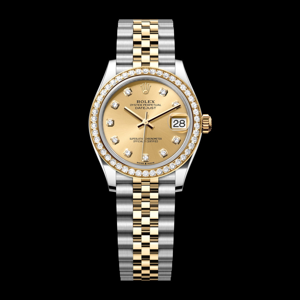 Rolex Datejust 31mm 278383RBR-0026: Oystersteel & 18k Yellow Gold, Champagne Dial, Jubilee Bracelet
