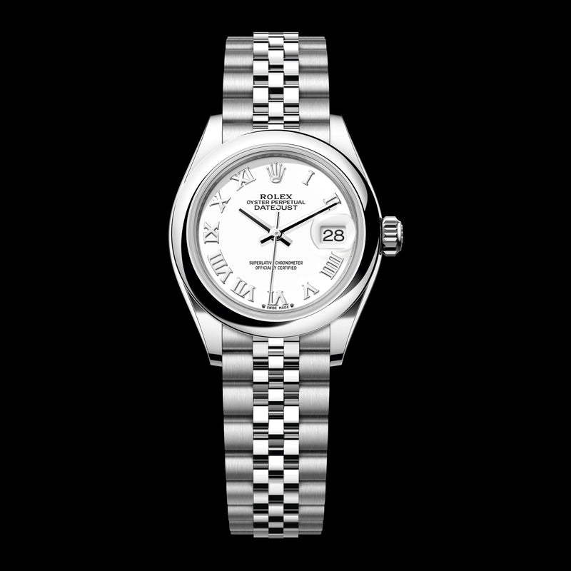 Rolex Lady-Datejust 28mm 279160-0015: Oystersteel, White Dial, Jubilee Bracelet