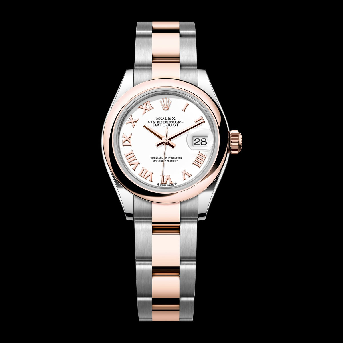 Rolex Lady-Datejust 28mm 279161-0022: Oystersteel & 18k Everose Gold, White Dial, Oyster Bracelet