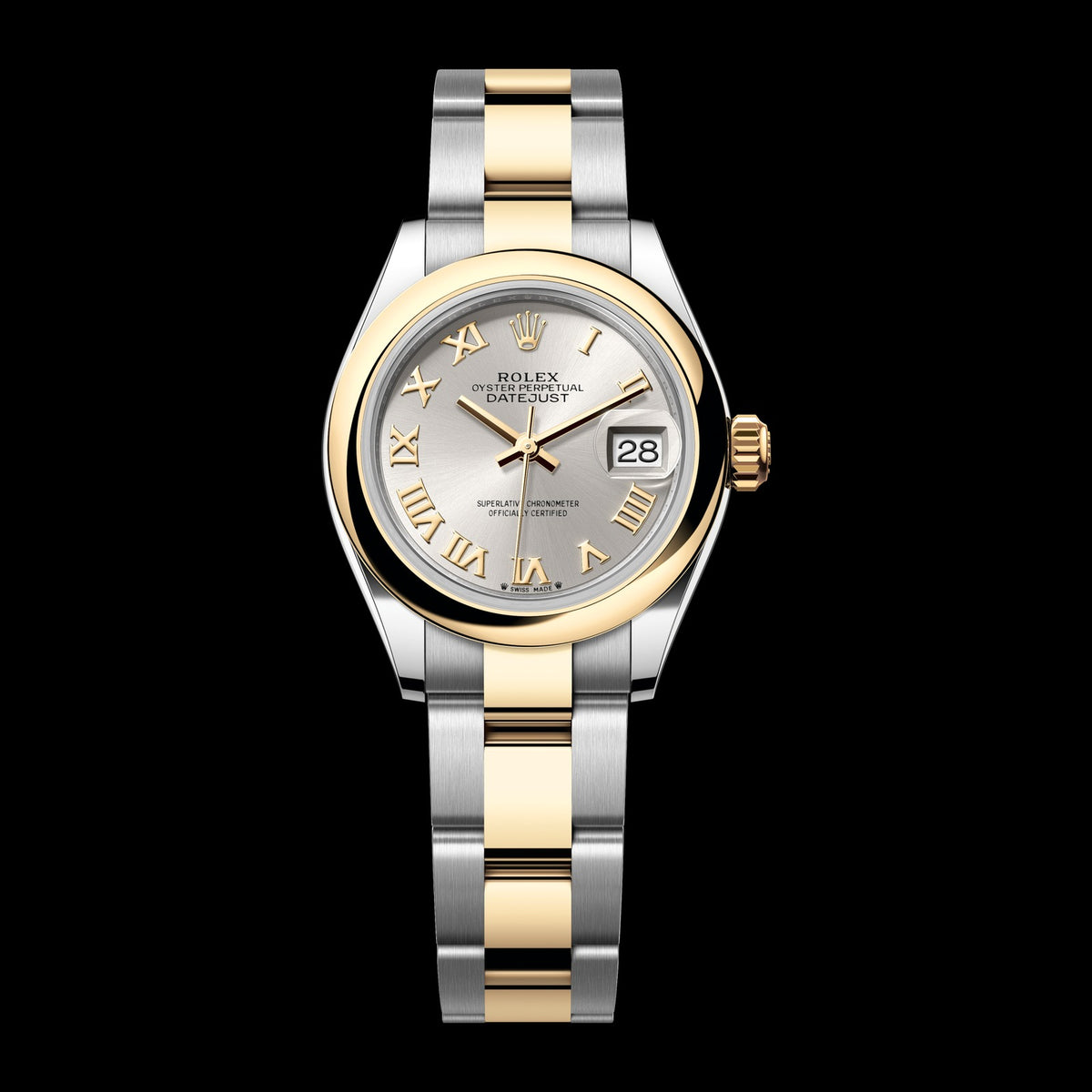 Rolex Lady-Datejust 28mm 279163-0006: Oystersteel & 18k Yellow Gold, Silver Dial, Oyster Bracelet