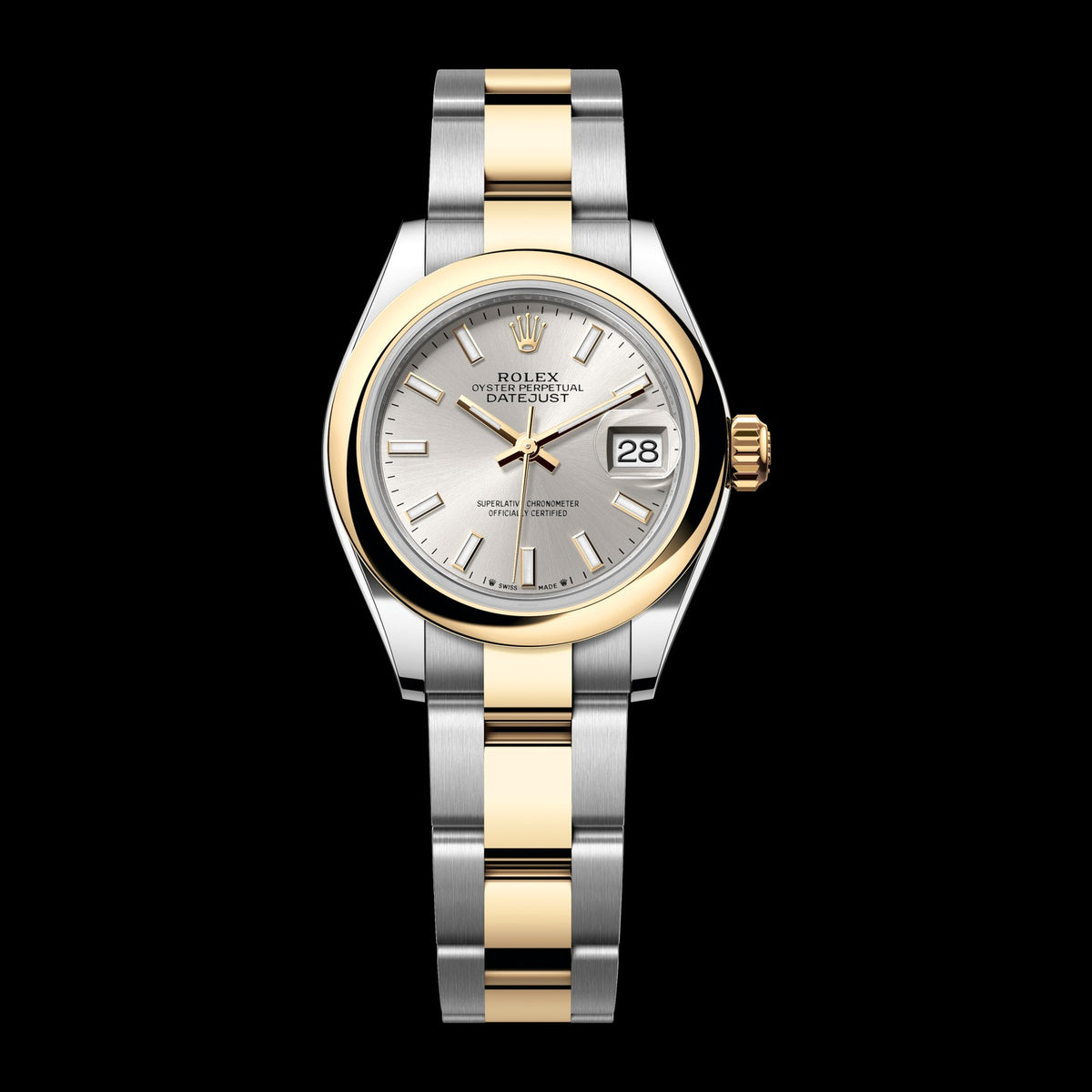 Rolex Lady-Datejust 28mm 279163-0020: Oystersteel & 18k Yellow Gold, Silver Dial, Oyster Bracelet