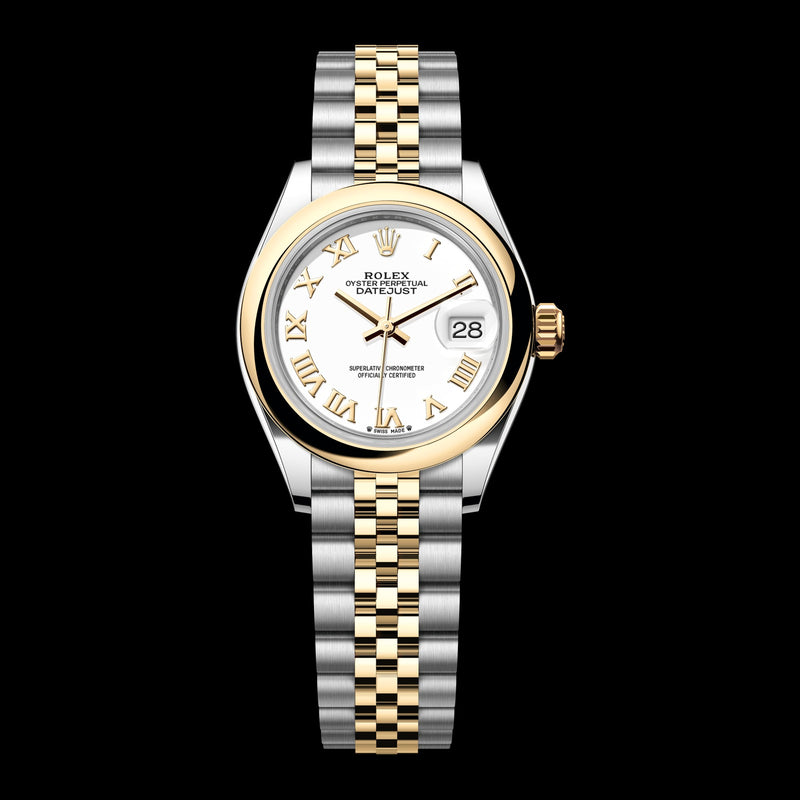 Rolex Lady-Datejust 28mm 279163-0023: Oystersteel & 18k Yellow Gold, White Dial, Jubilee Bracelet