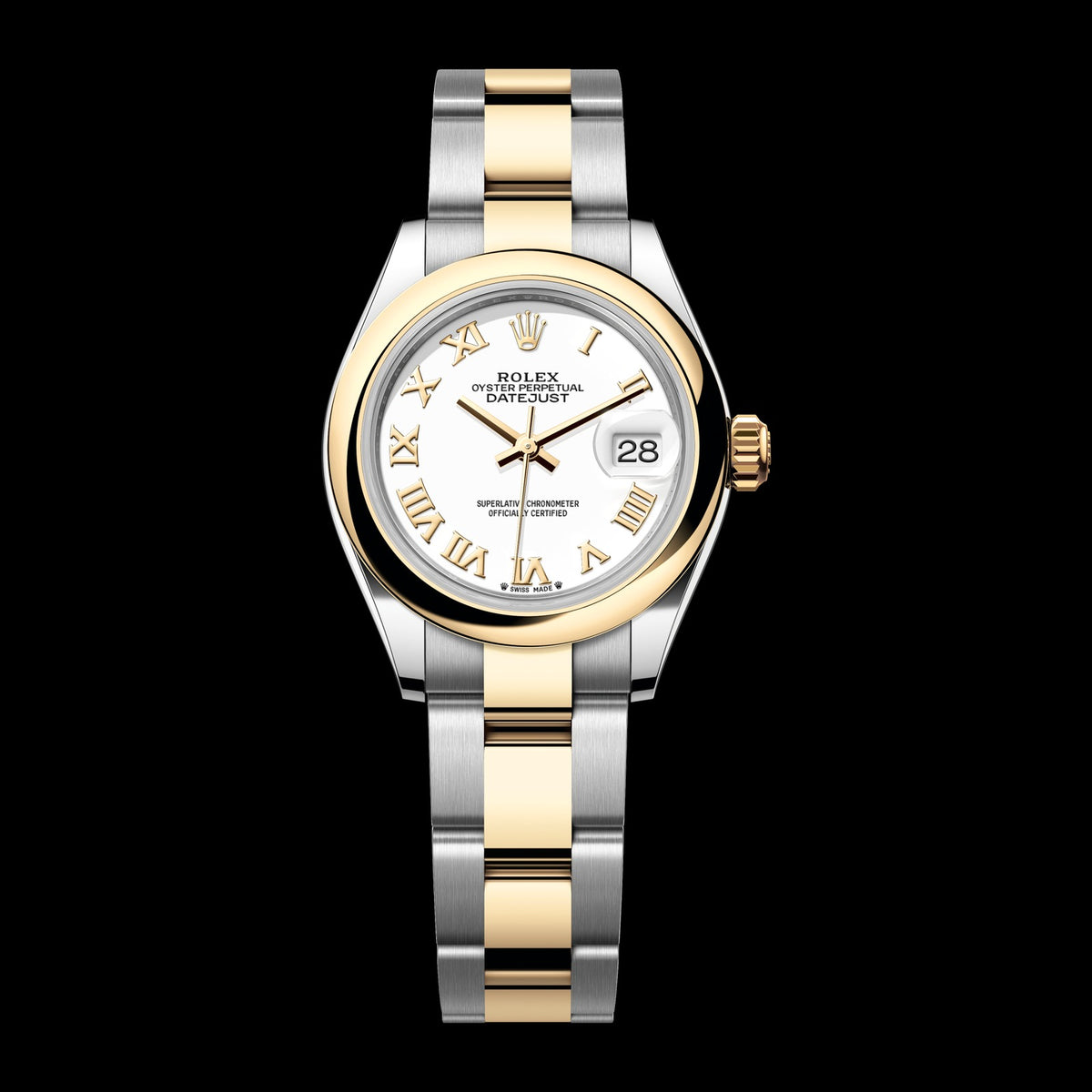 Rolex Lady-Datejust 28mm 279163-0024: Oystersteel & 18k Yellow Gold, White Dial, Oyster Bracelet