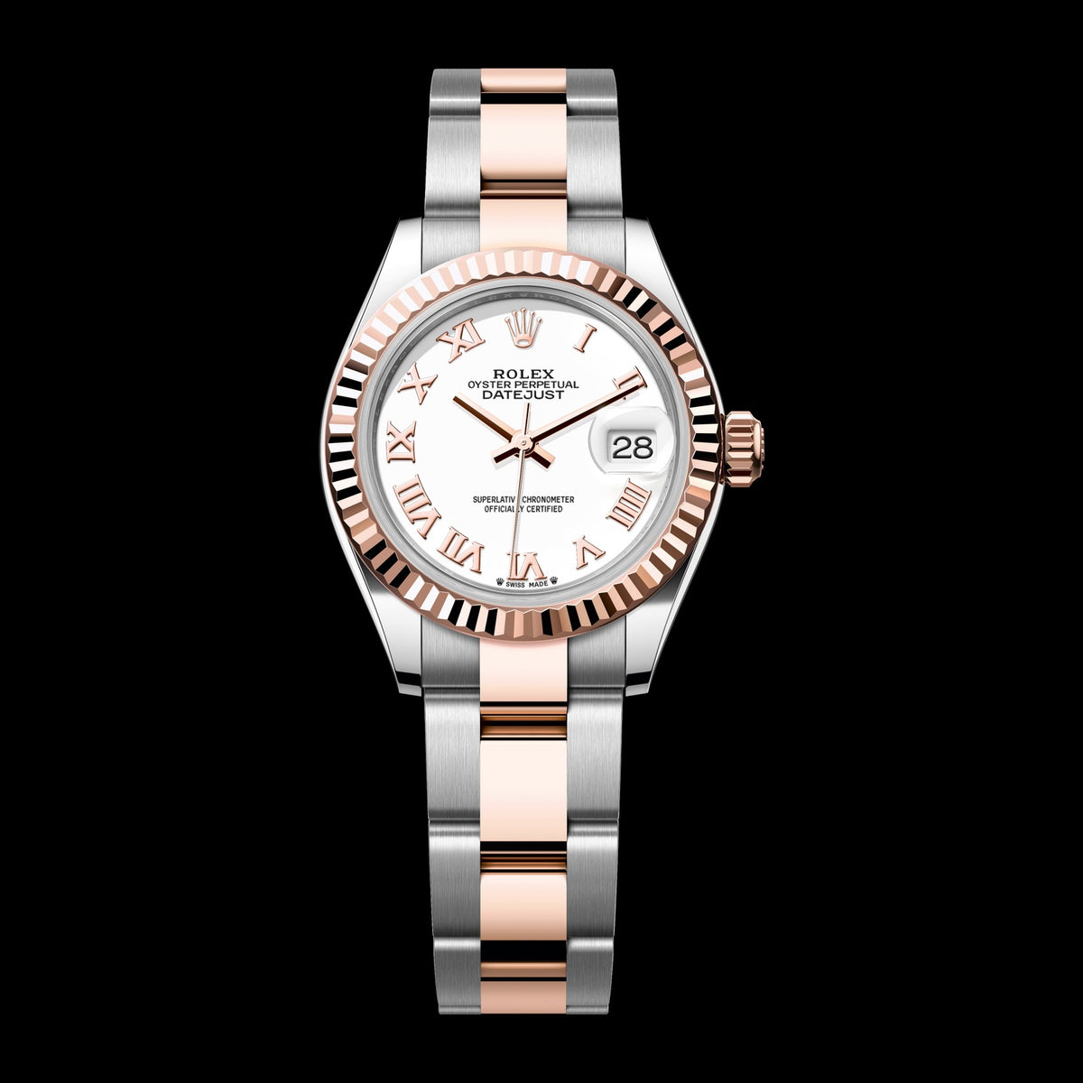 Rolex Lady-Datejust 28mm 279171-0022: Oystersteel & 18k Everose Gold, White Dial, Oyster Bracelet
