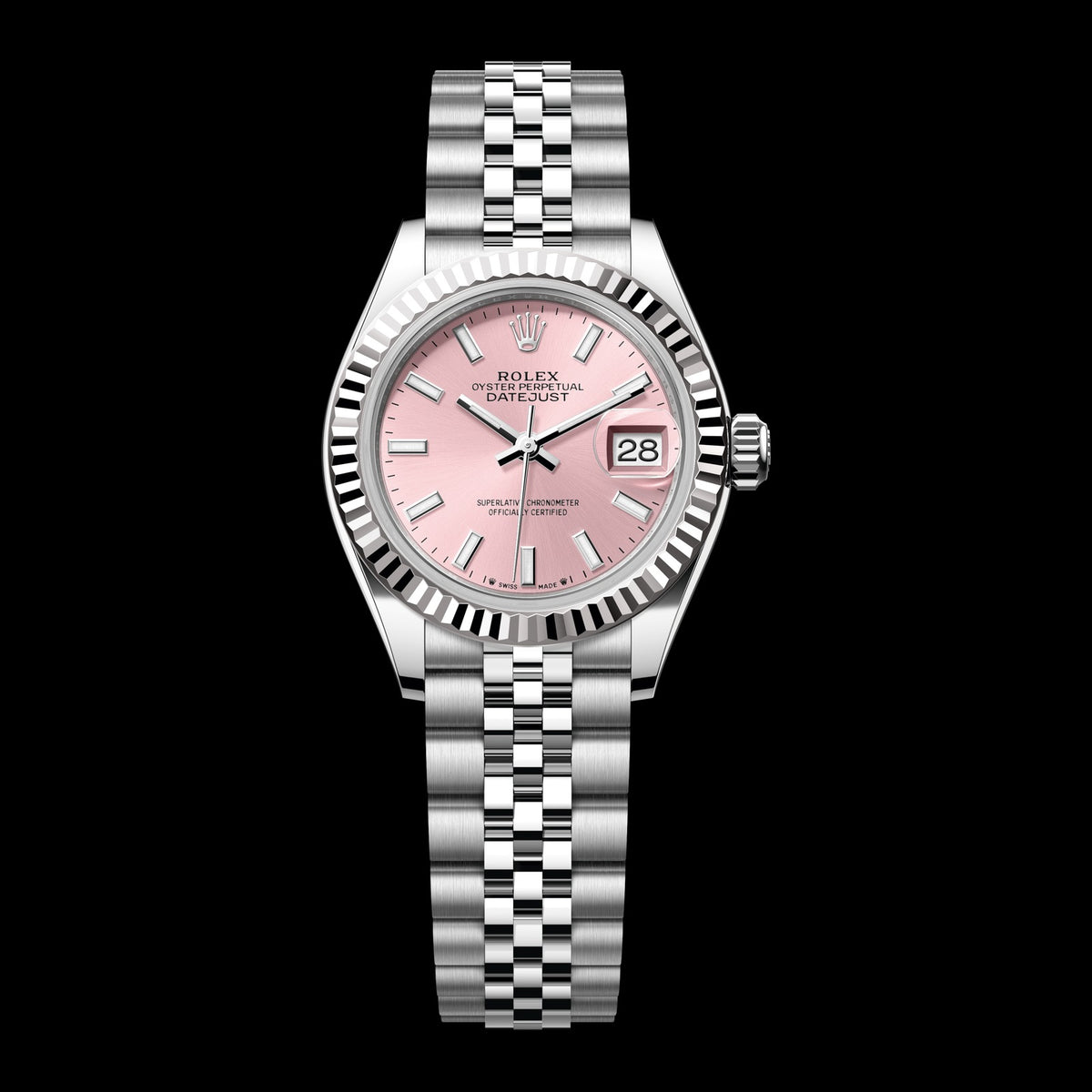 Rolex Lady-Datejust 28mm 279174: Oystersteel & 18k White Gold, Pink Dial, Jubilee Bracelet