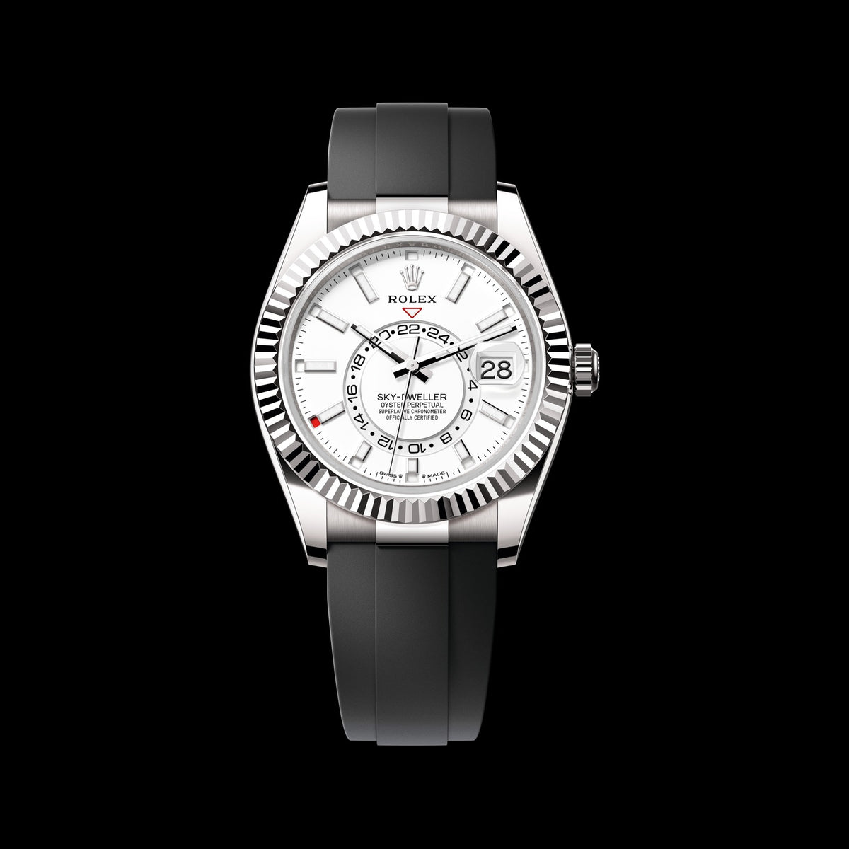 Rolex Sky-Dweller 42mm 336239-0003: 18k White Gold, Intense White Dial, Oysterflex Bracelet