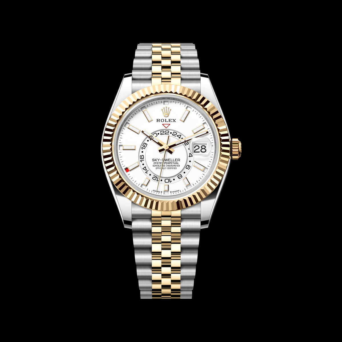 Rolex Sky-Dweller 42mm 336933-0006: Oystersteel & 18k Yellow Gold, Intense White Dial, Jubilee Bracelet