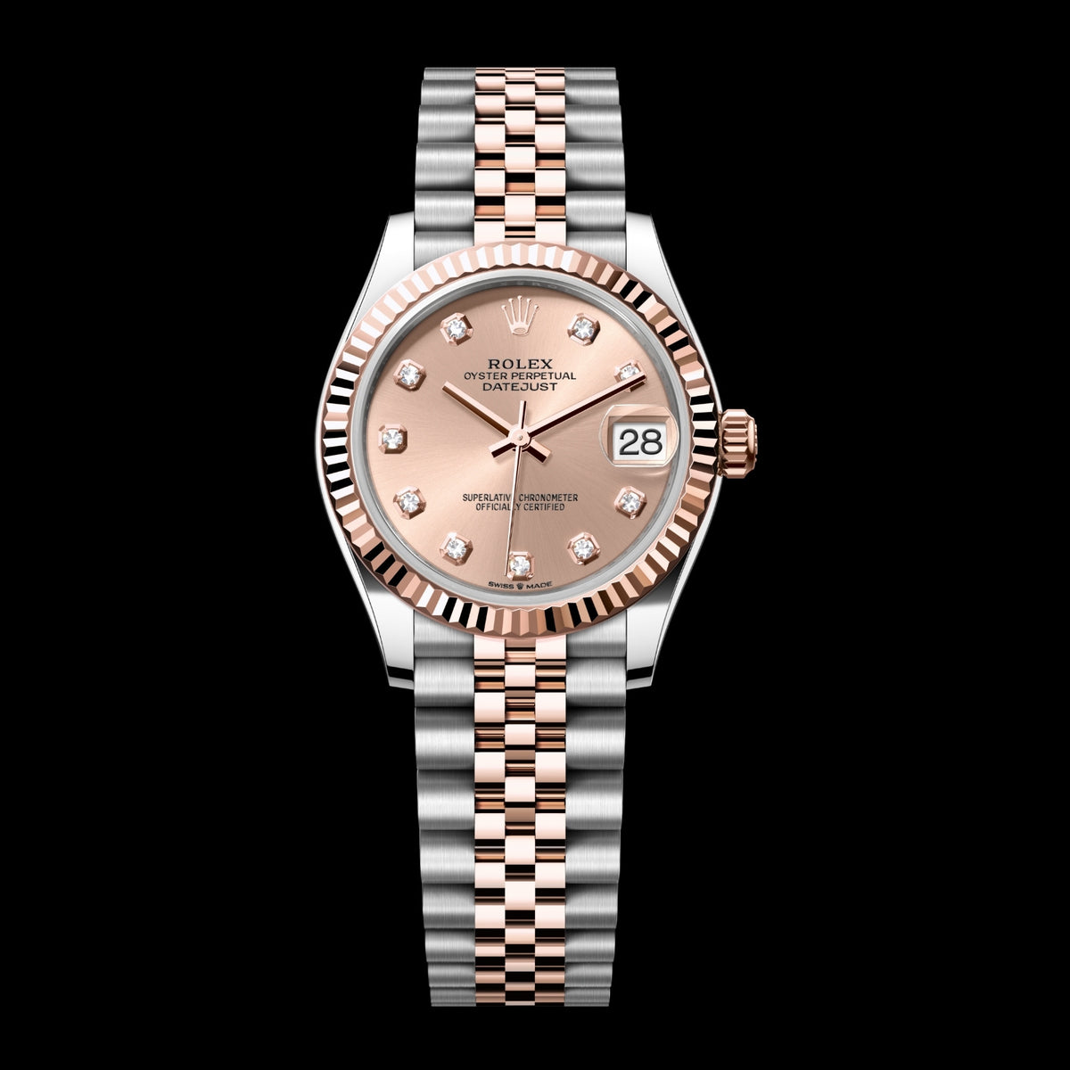 Rolex Datejust 31 278271-0024 Oystersteel & 18k Everose Gold Rosé Diamond Dial Jubilee Bracelet