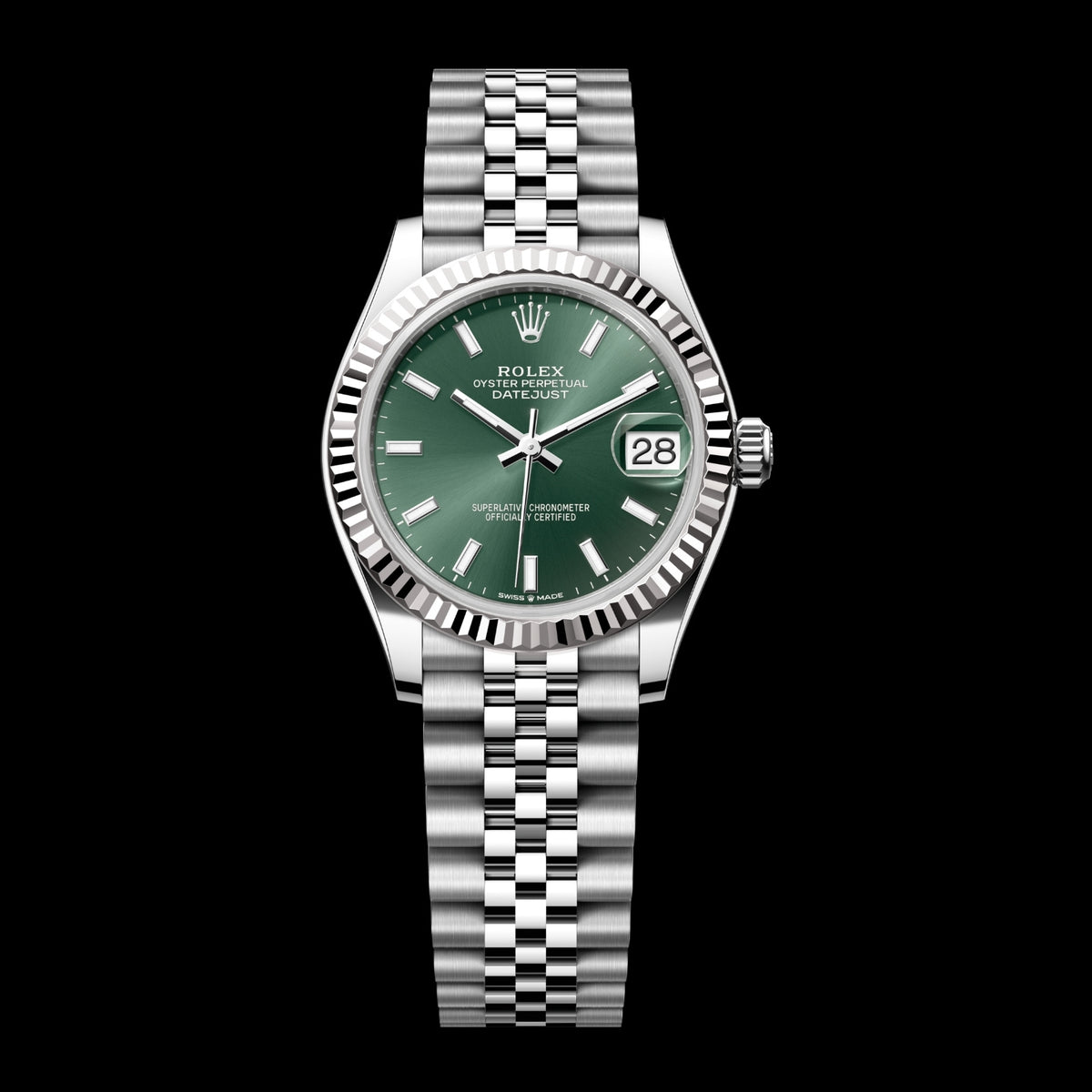 Rolex Datejust 31 278274-0018 Oystersteel & 18k White Gold Mint Green Dial Jubilee Bracelet