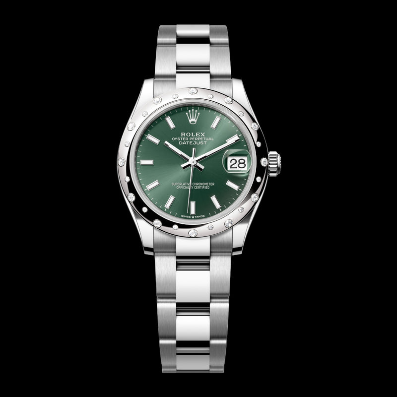 Rolex Datejust 31 278344RBR-0019 Oystersteel & 18k White Gold Mint Green Dial Oyster Bracelet